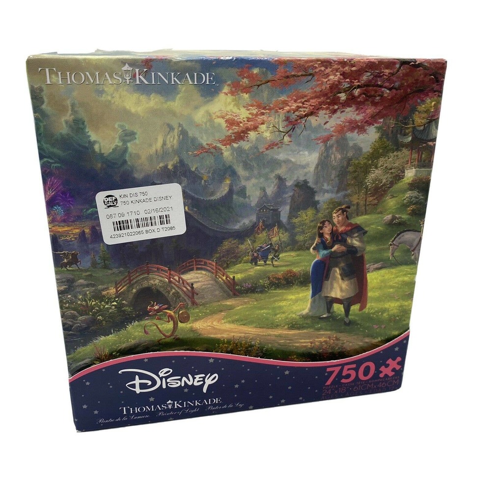 DISNEY Thomas Kinkade Puzzle MULAN BLOSSOMS Of LOVE 750 Pieces + Poster NEW